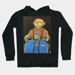 Retro Scooter, Classic Scooter, Scooterist, Scootering, Scooter Rider, Mod Art Hoodie